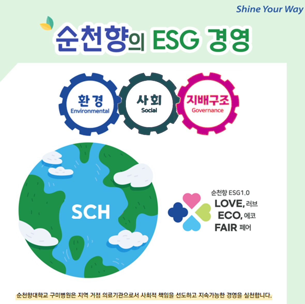 순천향대 구미병원, 노사 공동 ESG 경영 선포식 개최